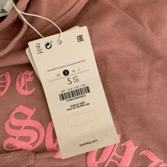 Bershka womens pink hooded sweatshirt pullover hoodie in pink with a snake - S - Picture 4 of 9